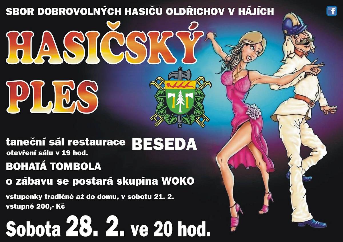 Sbor Sdh Oldřichov v Hájích vás srdečně zve na Hasičský ples, který se bude konat již tuto sobotu. Těšit se můžete na bohatou tombolu, k tanci a poslechu zahraje skupina WOKO. Sál bude otevřen od 19:00. Jste srdečně zváni.