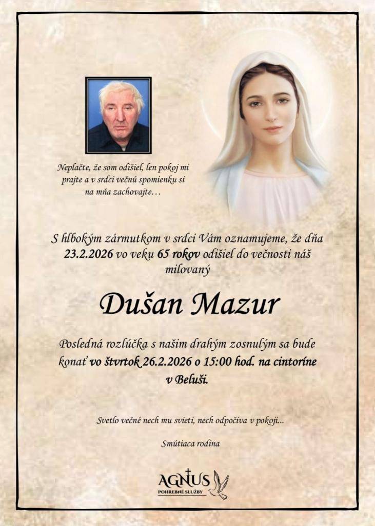 Dušan Mazúr február 2026