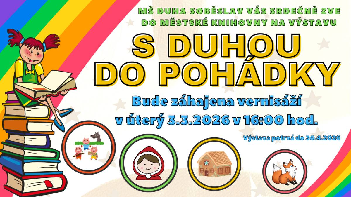 Mateřská škola DUHA zve na výstavu do městské knihovny.