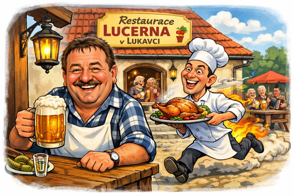 Na webu obce najdete vždy v neděli jídelní lístek restaurace Lucerna na celý nadcházející týden.   Jídelní lístek 23.2. 2026 až 27.2. 2026