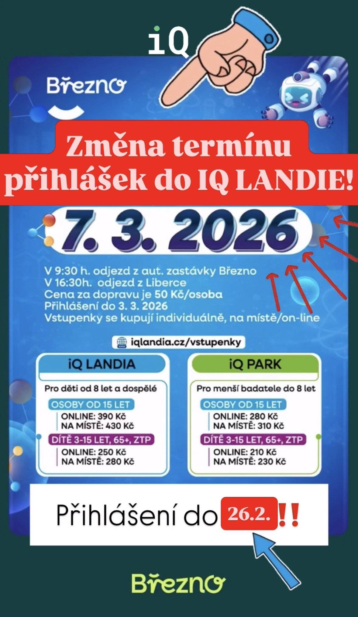 ‼️ POZOR, změna termínu přihlášek ‼️