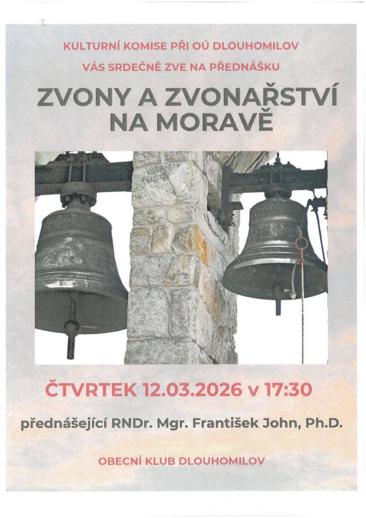 Přednáška pořádaná kulturní komisí při OÚ Dlouhomilov.