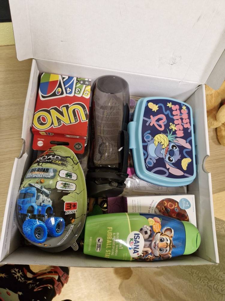 Naše škola se letos zapojila do sbírky Krabice od bot. Každá ze tříd společnými silami vytvořila dárek pro dítě v nouzi. Děti se zapojily s nadšením a výsledné krabice byly opravdu krásným dárkem, který pod vánočním stromečkem jistě udělal velkou radost.