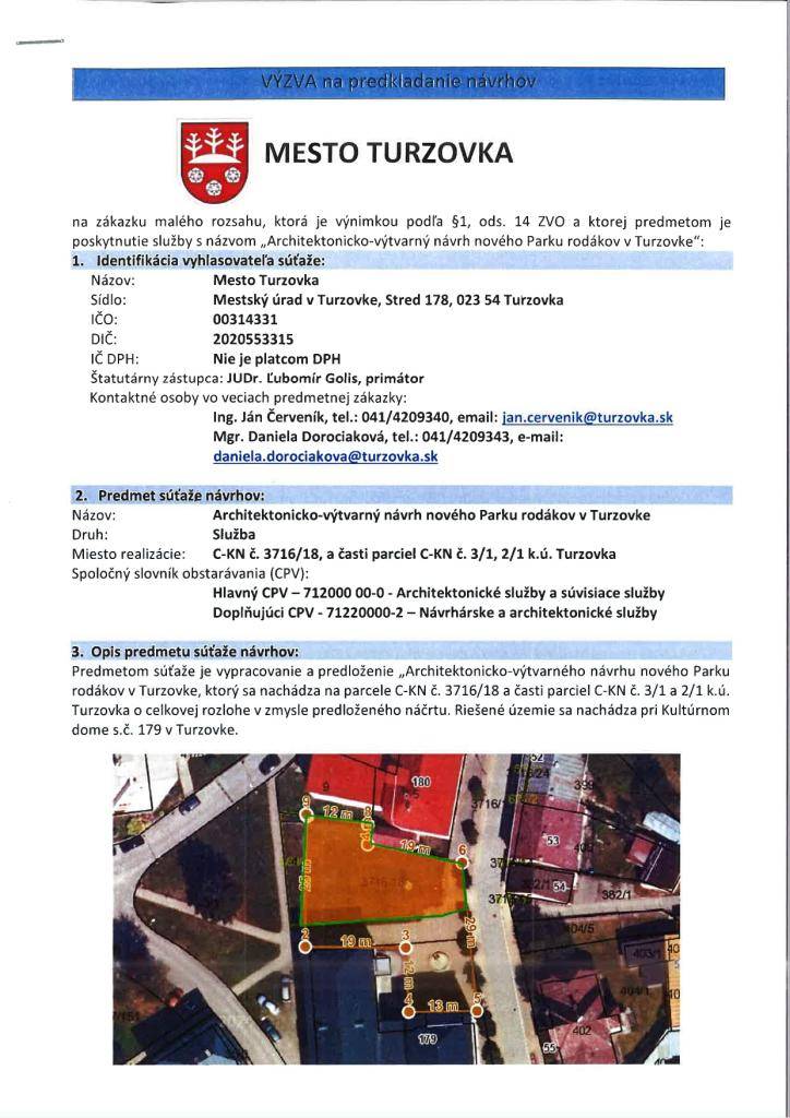 Architektonicko-výtvarný návrh nového Parku rodákov v Turzovke