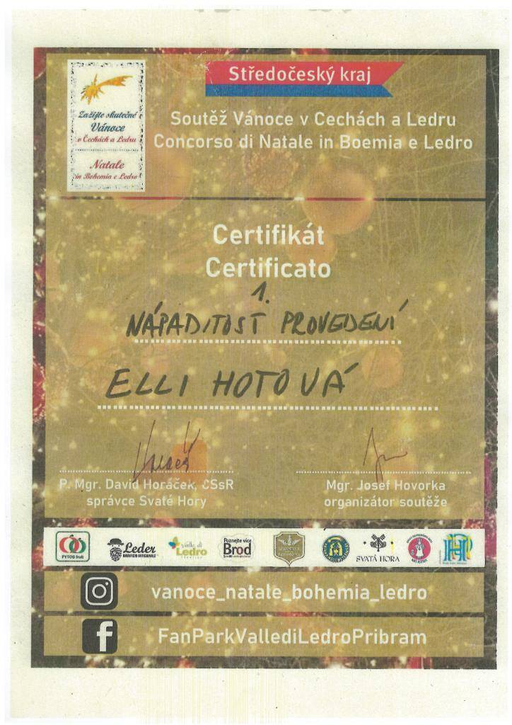 Jako každý rok se žáci  naší školy zúčastnili výtvarné soutěže Vánoce v Čechách a Ledru.   1. místo za nápaditost provedení získala Elli Hotová z 5. ročníku  3. místo za originalitu námětu získala Františka Hrdličková ze 4. ročníku    Blahopřejeme