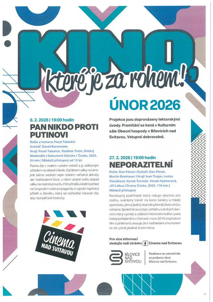 Kulturní sál Obecní hospody v Bílovicích nad Svitavou v pátek 27.02.2026 v 19 hodi
