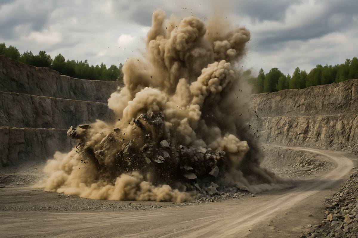 Dne 24.02.2026 bude v době od 10:00 - 14:00 proveden clonový odstřel na lomu Dolánky.