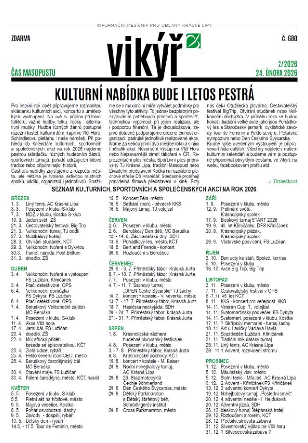 Tento i starší najdete na našem webu ZDE: https://krasnalipa.cz/vikyr.php