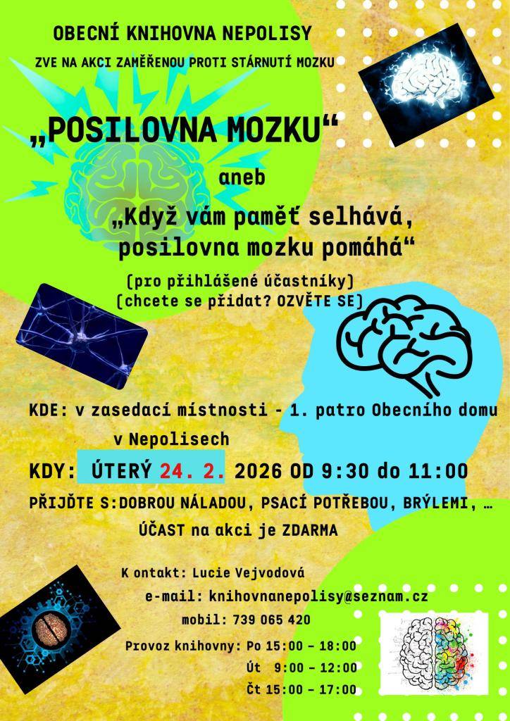 zve na pravidelnou akci zaměřenou proti stárnutí mozku.