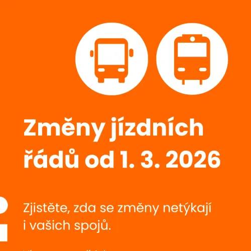 Informujeme vás o připravovaných změnách ve veřejné dopravě v Libereckém kraji s platností od neděle 1. března.  Kompletní přehled změn je k dispozici na webu:
