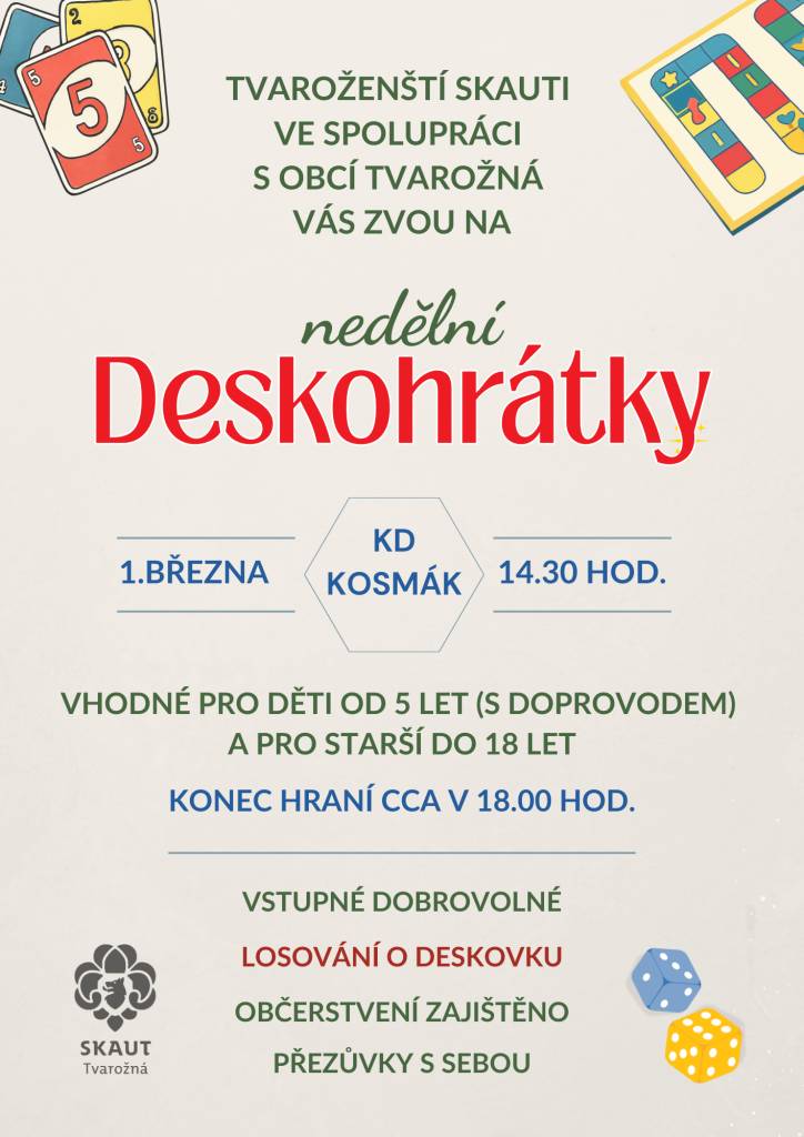 V neděli 1. března od 14.30 hodin v KD Kosmák.