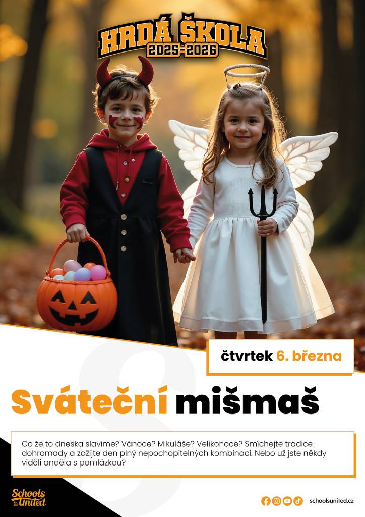 V rámci projektu Hrdá škola se opět zapojujeme. A tak v pátek 6. března pořádáme sváteční mišmaš.  Smícháme tradice a zažijeme neobyčejný den.