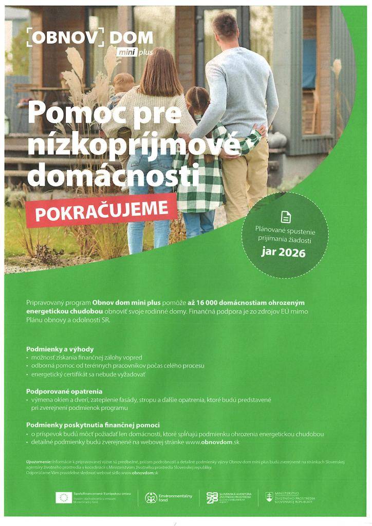 Poradenstvo  prebehne 4.3.2026 o 10:00 h. v kultúrnom dome v Bobrovci