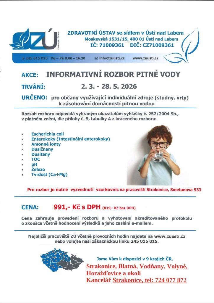 informativní rozbor pitné vody