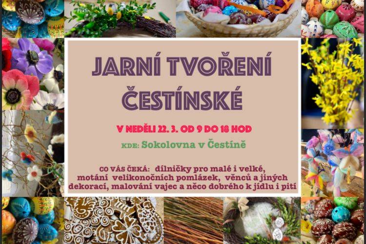 V neděli 22. března 2026 se v Sokolovně v Čestíně uskuteční akce Jarní tvoření