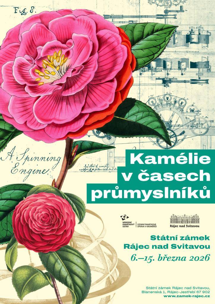 Letošní výstava kamélií na Státním zámku Rájec nad Svitavou ponese název Kamélie v časech průmyslníků a uskuteční se v termínu 6. – 15. března 2026 (mimo po).