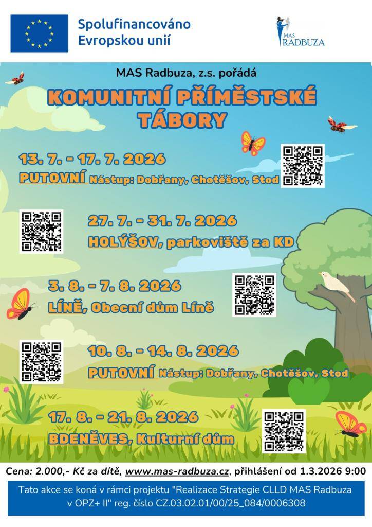 více informací www.mas-radbuza.cz  možné přihlášení od 1.3.2026 9:00  cena: 2000Kč/dítě