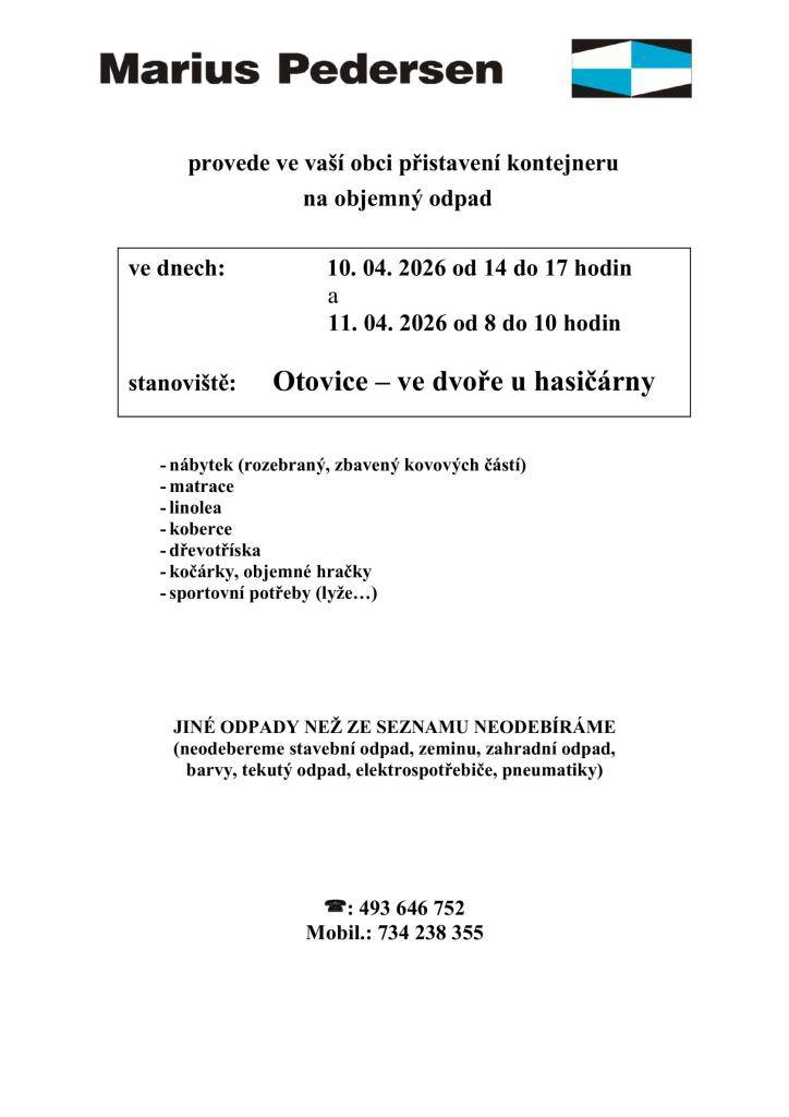 informace svozové firmy