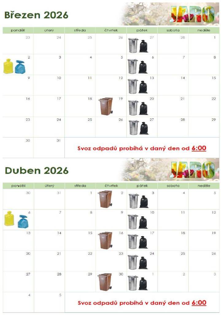 Vývoz BIO odpadu začíná 19.3.2026