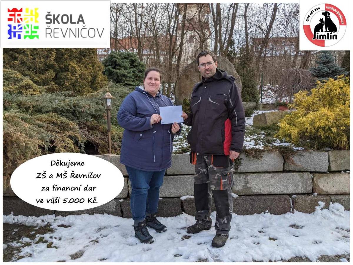 V rámci dobročinné aktivity byl poskytnut výtěžek z vánočního jarmarku psímu útulku v Jimlíně.