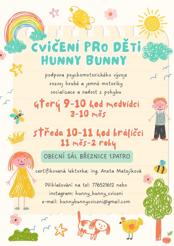 Od února probíhá v Březnici u Zlína cvičení pro rodiče s dětmi od 3 měs do 2 let. Ještě máme jsou místa.