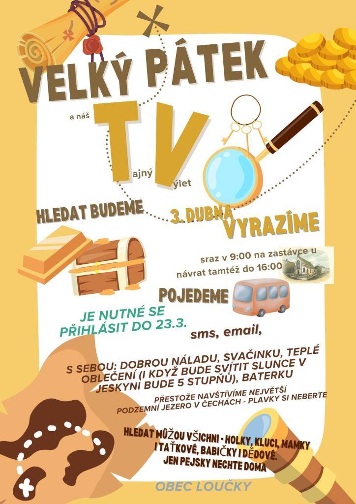 V pátek 3.dubna se s námi můžete vydat na Tajný autobusový výlet. Nutná je rezervace do 23.3. a zaplacení poplatku 150,-