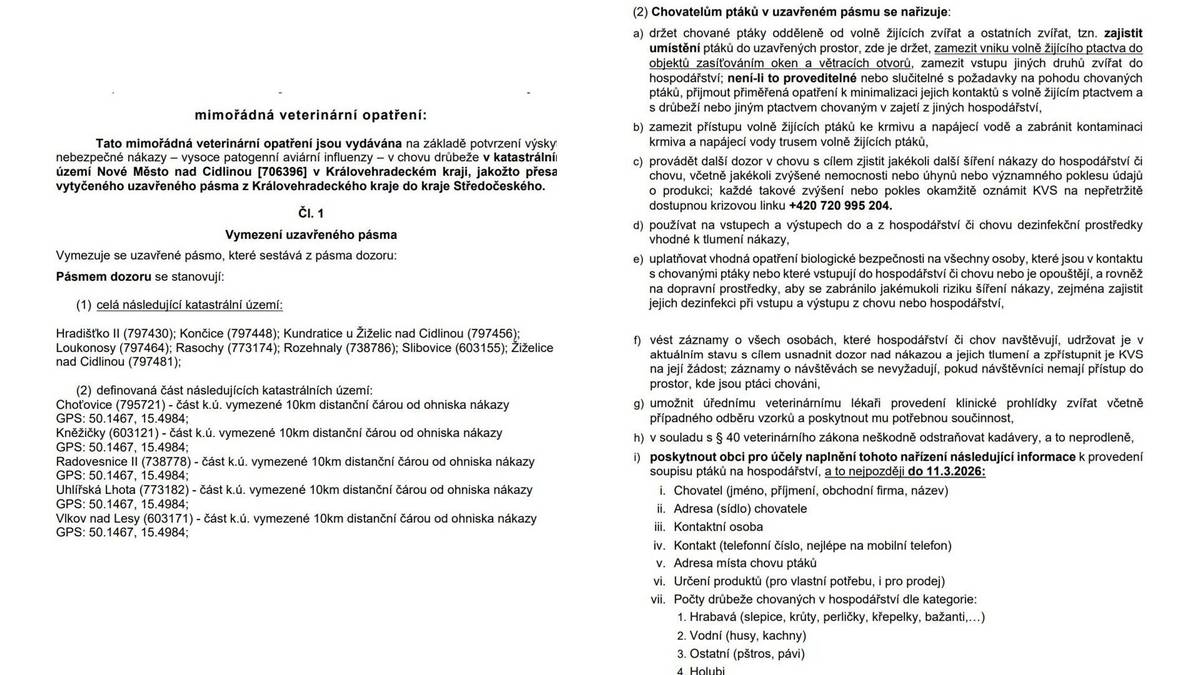 KVS vydává mimořádná veterinární opatření v uzavřeném pásmu,do kterého spadá katastrální území naší obce! Více na https://www.uhlirskalhota.cz/urad-2/uredni-deska/narizeni-statni-veterinarni-spravy-2028.html
