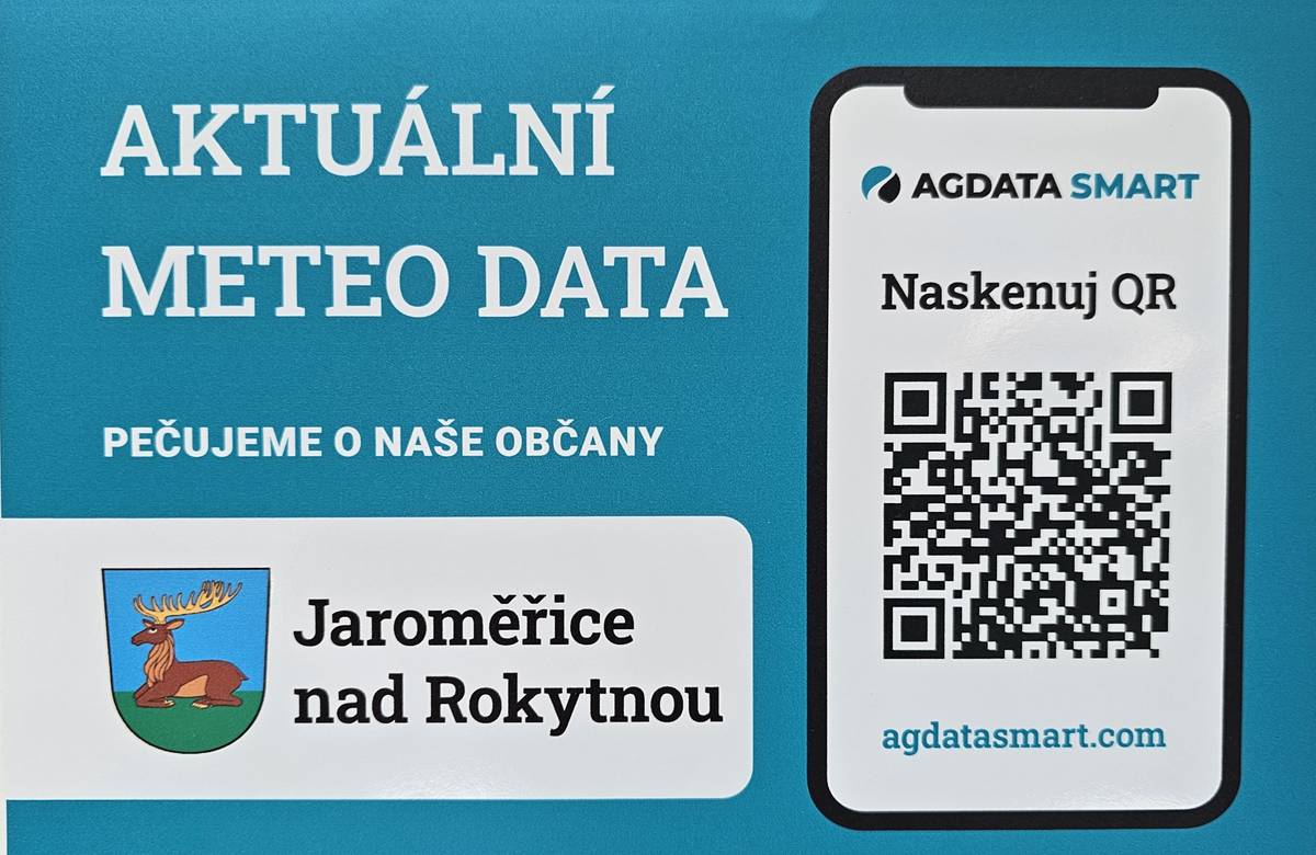 Sledujte počasí přímo u nás! Naskenujte QR kód a zobrazte aktuální údaje.