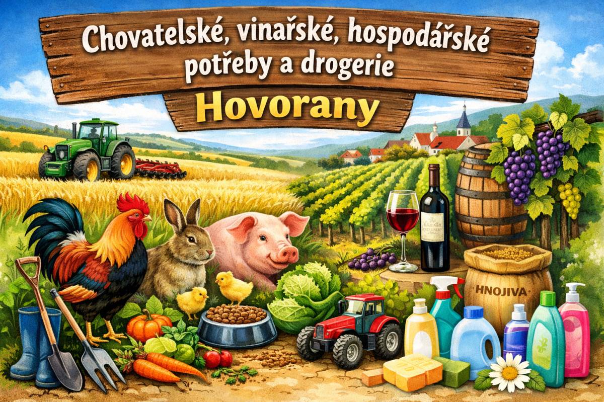 Chovatelské, vinařské, hospodářské potřeby a drogerie Hovorany, P. Šťastná (tel. 723465045, nebo 723618118) nabízí