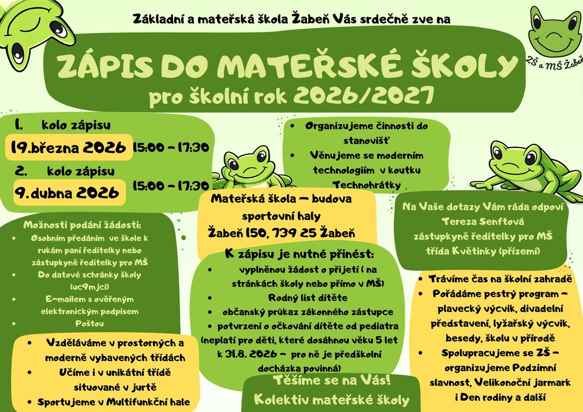1. kolo zápisu 19. března 2026 2. kolo zápisu 9. dubna 2026