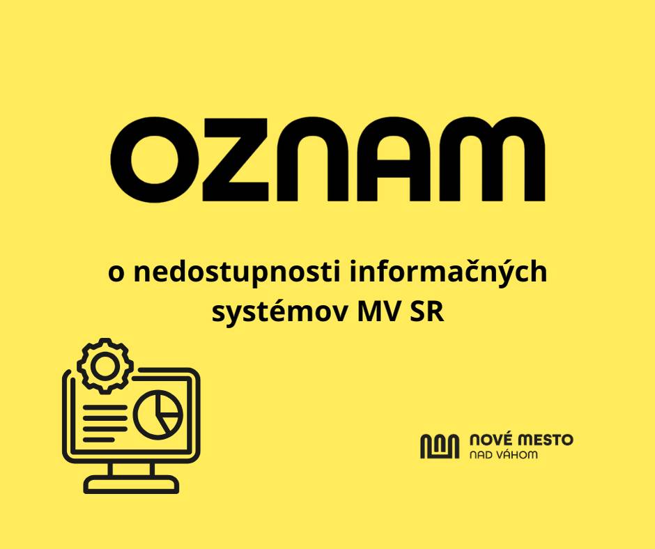 Z dôvodu neplánovanej a vynútenej údržby infraštruktúry informačných systémov Ministerstvo vnútra Slovenskej republiky sú dnes 3. marca 2026 nedostupné viaceré štátne informačné systémy. Z tohto dôvodu dnes nie je možné vybaviť:   matričné záležitosti   agendu trvalého pobytu   Rovnako sú nedostupné aj systémy v oblasti:   evidencie dokladov   evidencie vozidiel   evidencie cudzincov   matriky   ohlasovní pobytu   Príslušné pracoviská Ministerstva vnútra SR preto dnes neposkytujú služby v uvedených oblastiach. Plánované obnovenie systémov je predpokladané približne o 16:00. Ďakujeme za pochopenie. Informácia poskytnutá Ministerstvom vnútra SR.   Tlacova sprava k IS MV SR Z dôvodu neplánovanej a vynútenej údržby v infraštruktúre informačných systémov Ministerstva vnútra Slovenskej republiky evidujeme nedostupnosť informačných systémov v oblasti evidencie dokladov, evidencie vozidiel, evidencie cudzincov, matriky a ohlasovní pobytu. Dňa 3. marca 2026 preto nebudú príslušné pracoviská Ministerstva vnútra Slovenskej republiky poskytovať služby na uvedených úsekoch. Plánované ukončenie údržby informačných systémov predpokladáme do 16:00.
