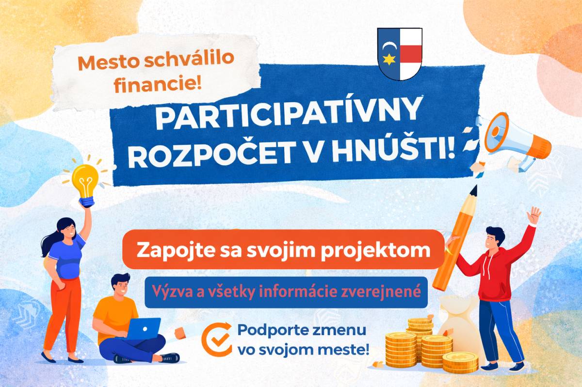 Hnúšťa, 2.3.2026 - Mesto aj v roku 2026 prichádza s príležitosťou, aká sa neobjavuje každý deň — poslanci z prebytku hospodárenia za rok 2025 schválili finančné prostriedky na participatívny rozpočet, vďaka ktorému môžu obyvatelia priamo rozhodnúť, čo sa v meste zlepší, vybuduje alebo oživí.