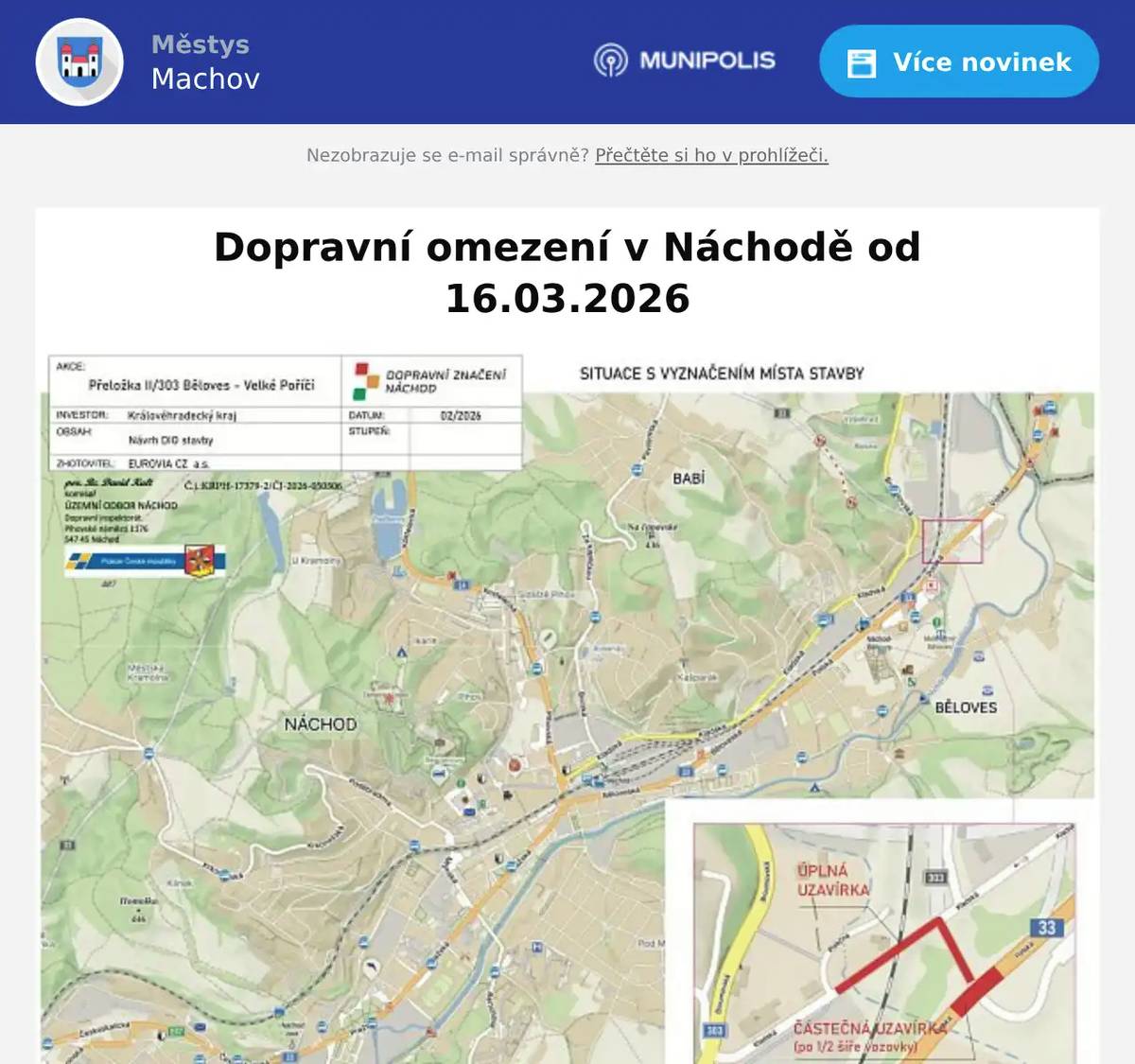 Popis omezení naleznete v příloze.