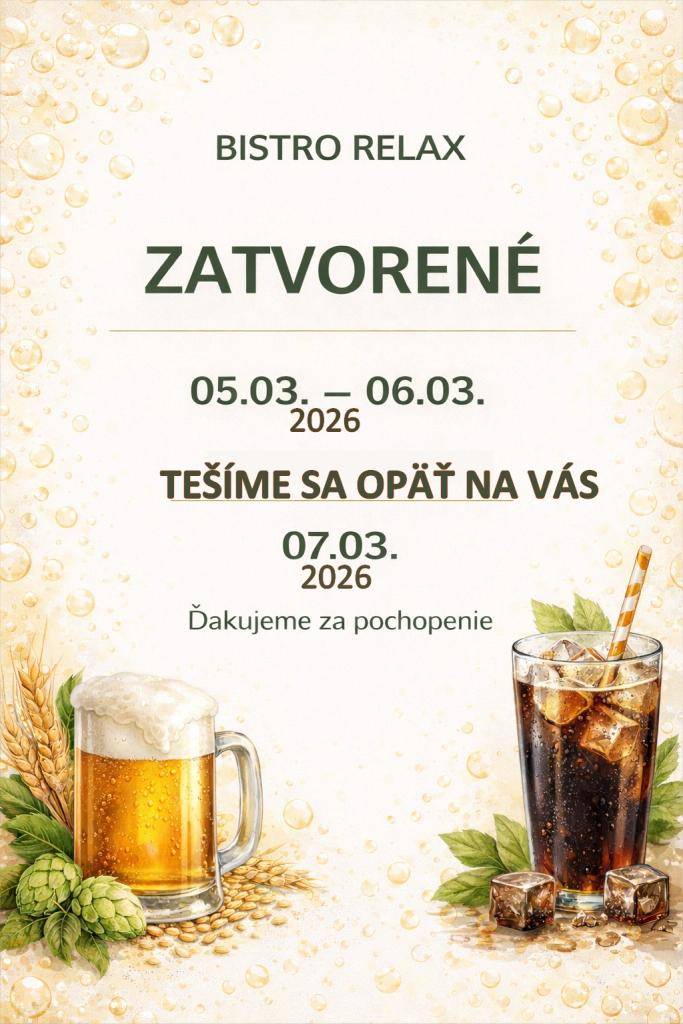 Bistro Relax -oznam  Relax bisztró - értesítés