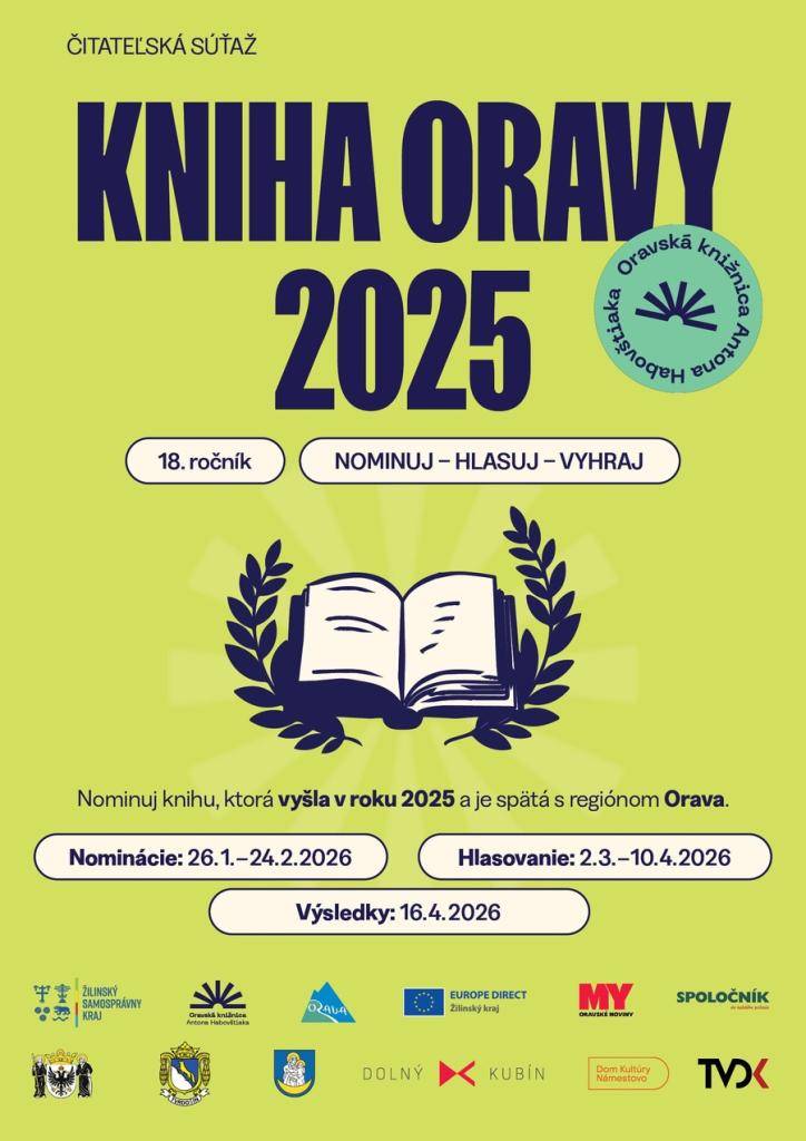 Zapojili sme sa do súťaže Kniha Oravy 2025 a potrebujeme každý jeden váš hlas.