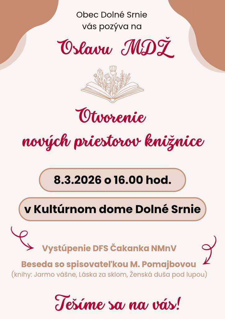 OSLAVA MDŽ a OTVORENIE NOVÝCH PRIESTOROV KNIŽNICE