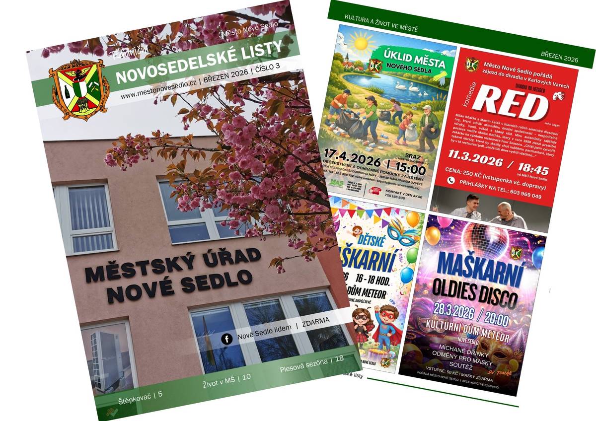 S příchodem jarního počasí přinášíme i čerstvé březnové Radniční Novosedelské listy!   👉 Elektronická verze je připravená k přečtení zde: https://1url.cz/@rnl032026 a tištěný výtisk vám brzy přistane v poštovních schránkách.  Přejeme vám, ať vás první jarní dny naladí na pozitivní vlnu a přinesou spoustu příjemných chvil 🙂