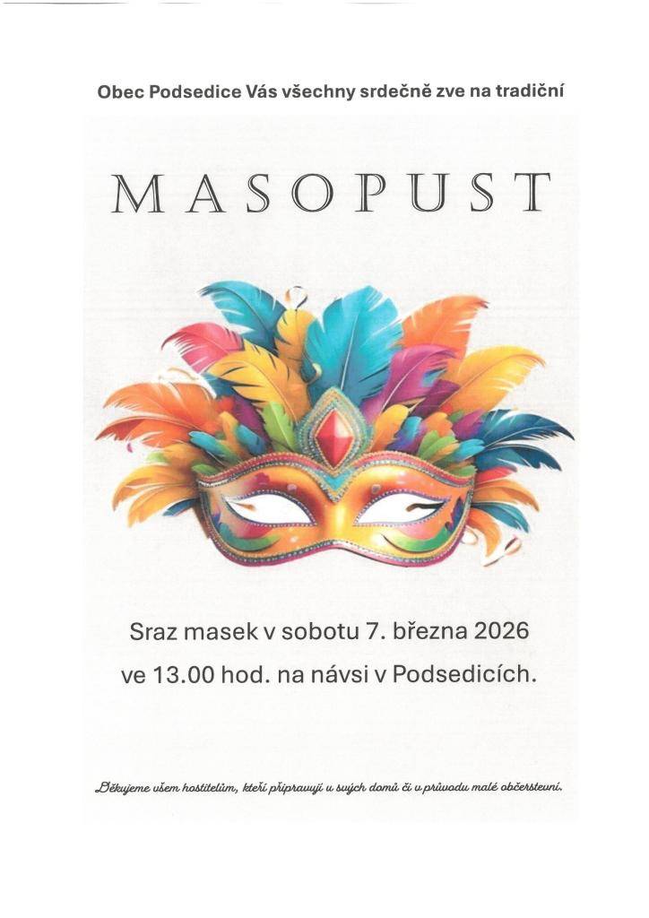 masopustní průvod masek po vsi