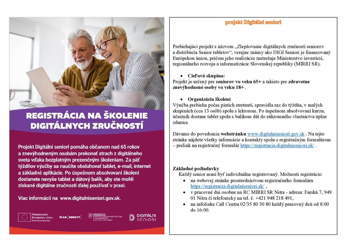 projekt Digi seniorom
