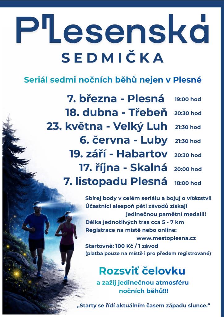 Seriál sedmi nočních běhů v Plesné a okolních městech
