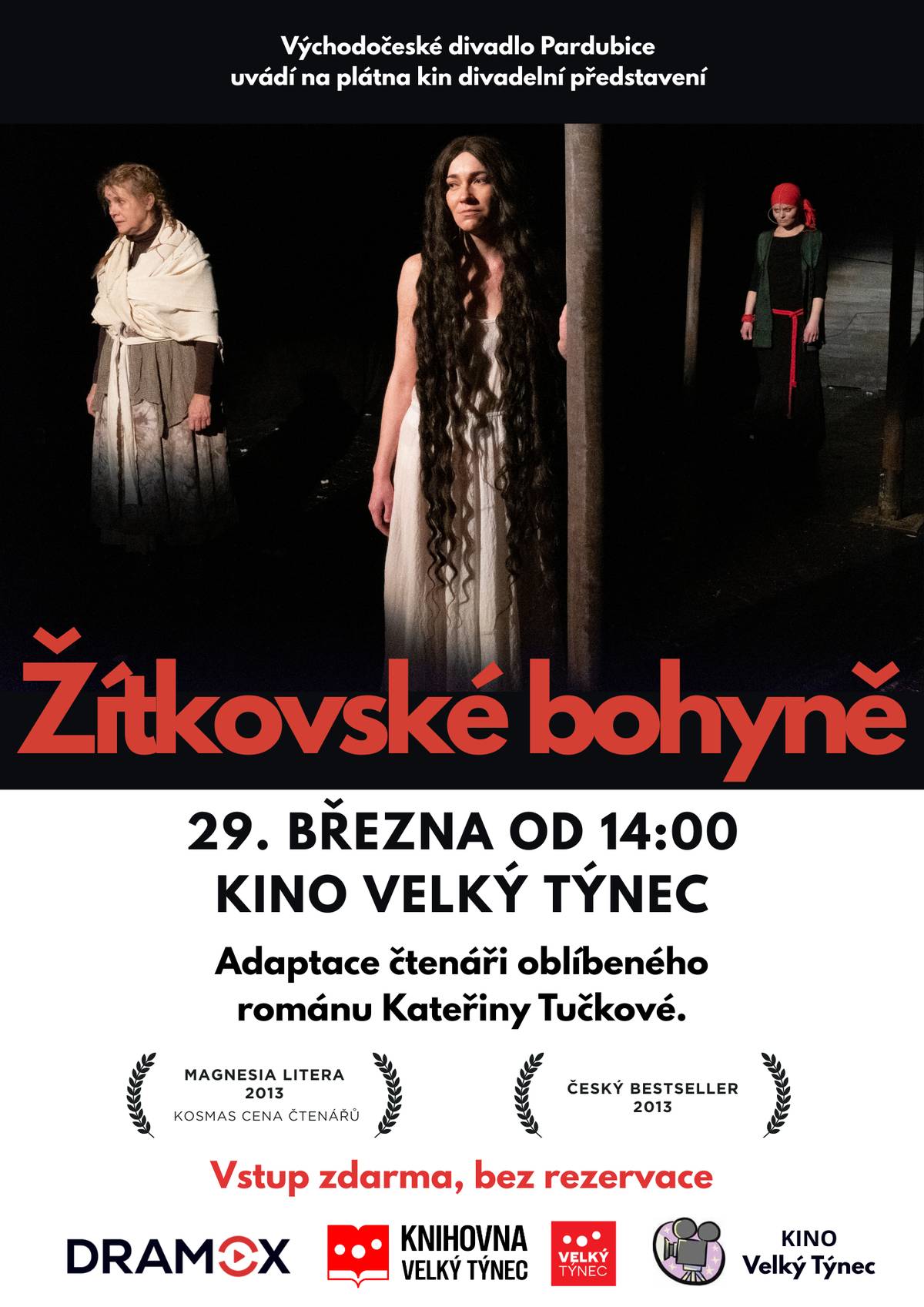 uvádí na plátna kin divadelní představení - Žítkovské bohyně