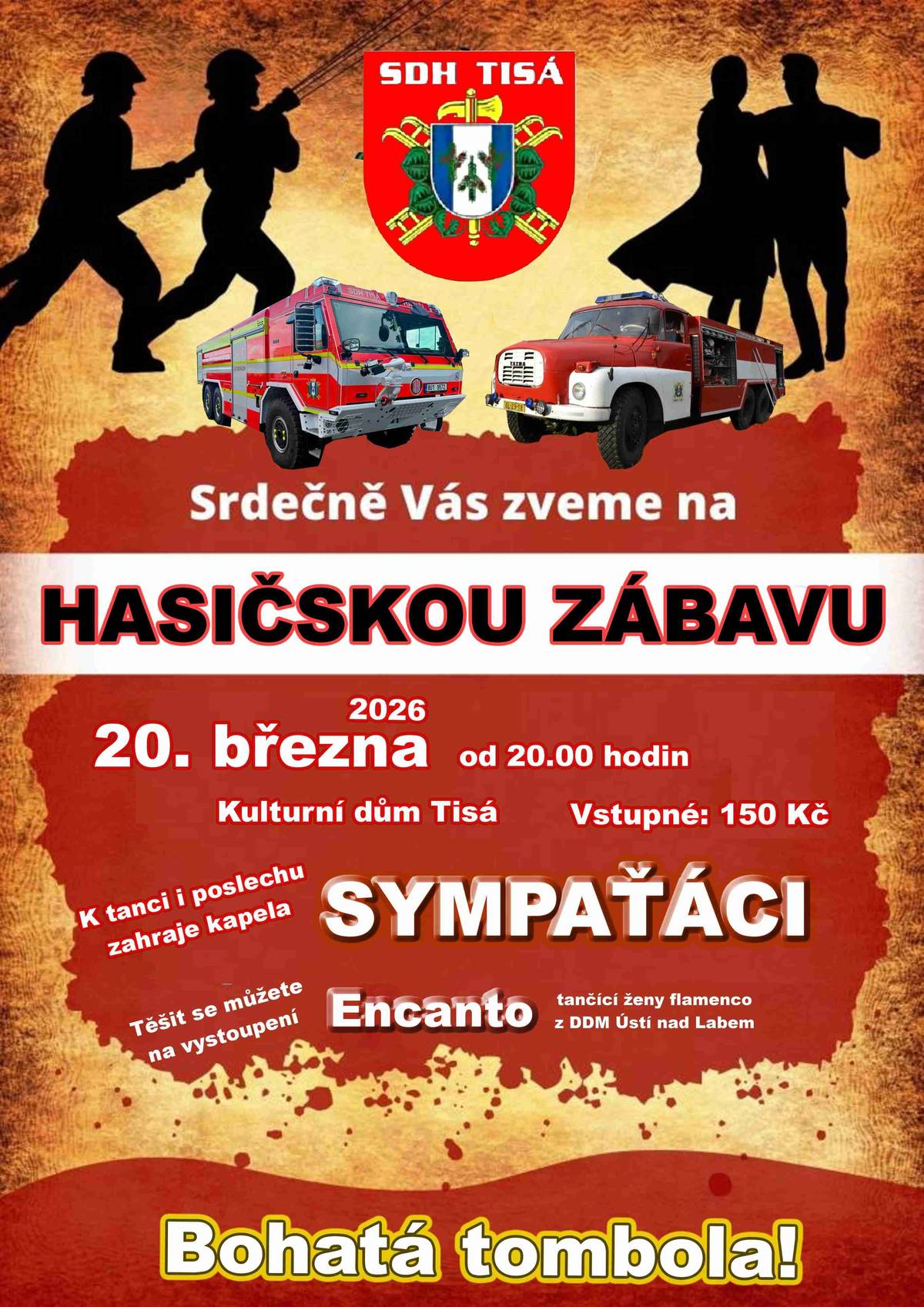 Sbor dobrovolných hasičů Tisá Vás zve na hasičskou zábavu!