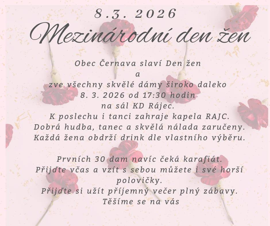Přijďte s námi oslavit den žen.