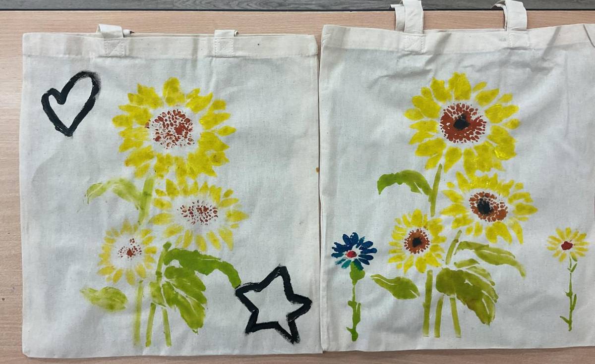 Dotvoření látkových tašek