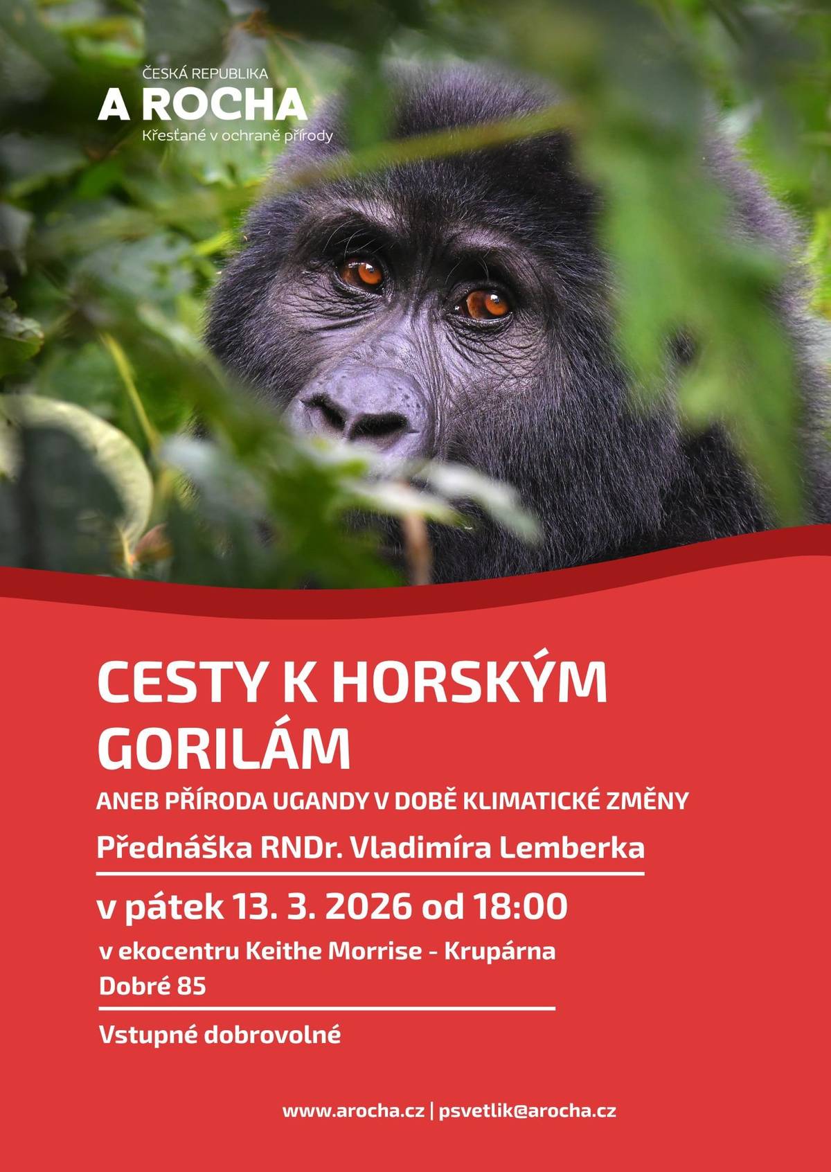 aneb přírodou Ugandy v době klimatické změny  v pátek 13.3.2026 od 18:00 v ekocentru Keithe Morrise - Krupárna  Jste srdečně zváni!