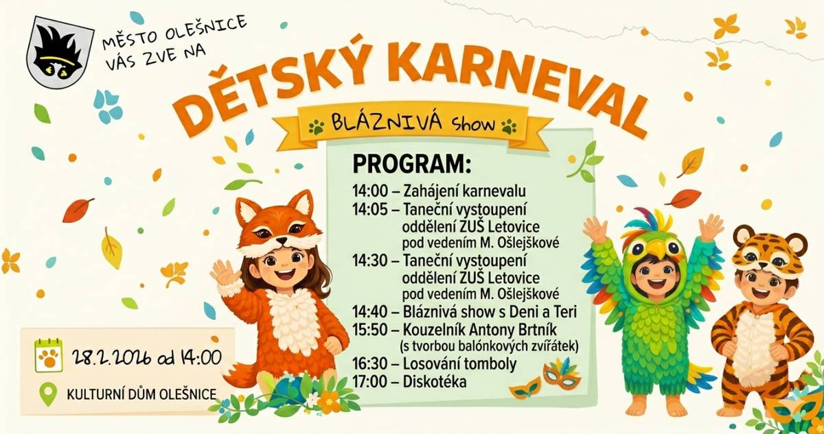 Dětský karneval – Bláznivá show.