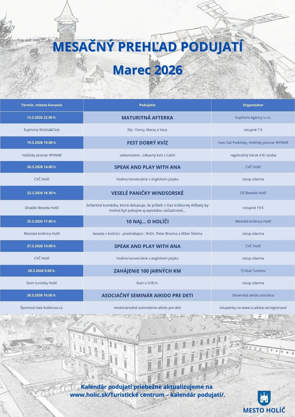 Pozrite si, čo nás čaká v marci, a naplánujte si program. Tešíme sa na vás!