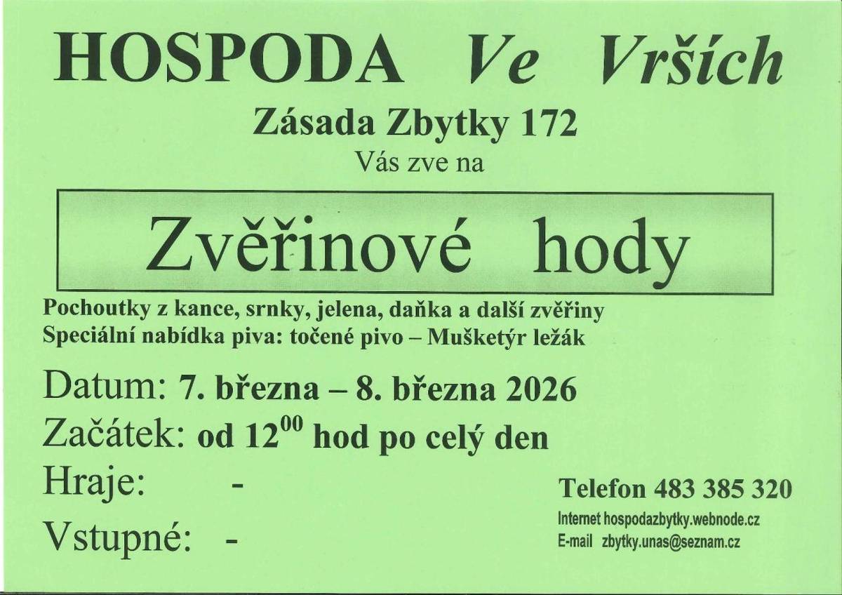 Pochoutky z kance, srnky, jelena, daňka a další zvěřiny