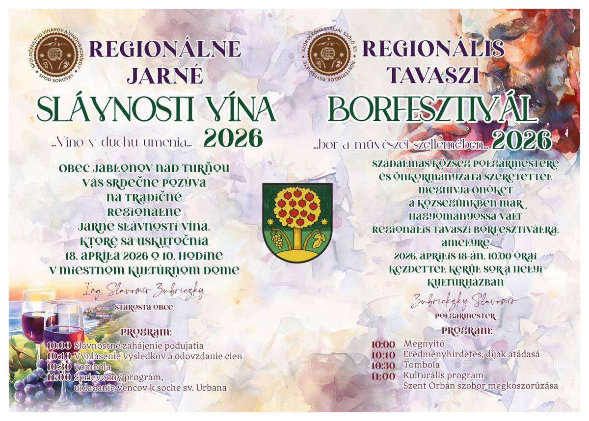 REGIONÁLNE JARNÉ SLÁVNOSTI VÍNA 2026