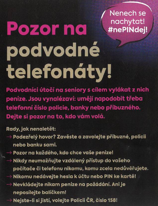 Nenechte se nachytat podvodnými telefonáty.